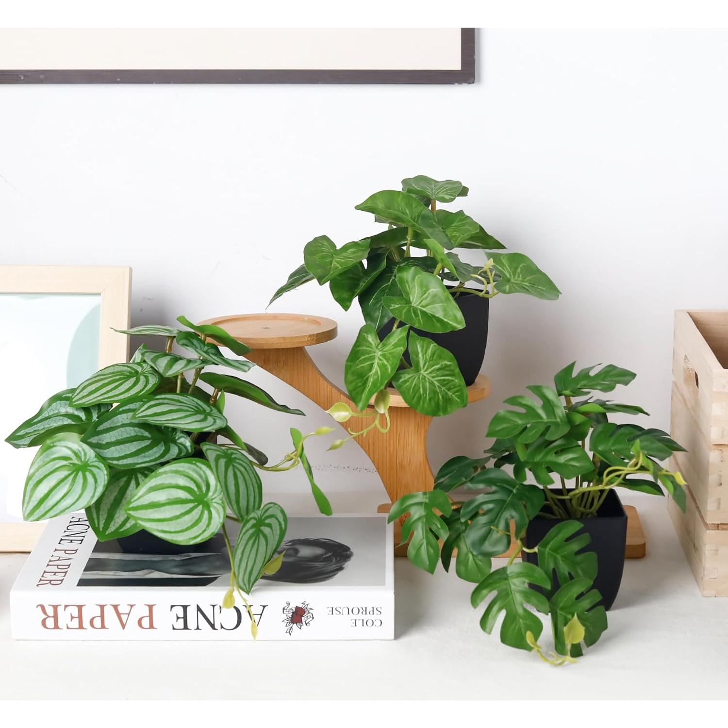 4 Pcs Plantas Falsas Negras Der Rose para Decoración Interior