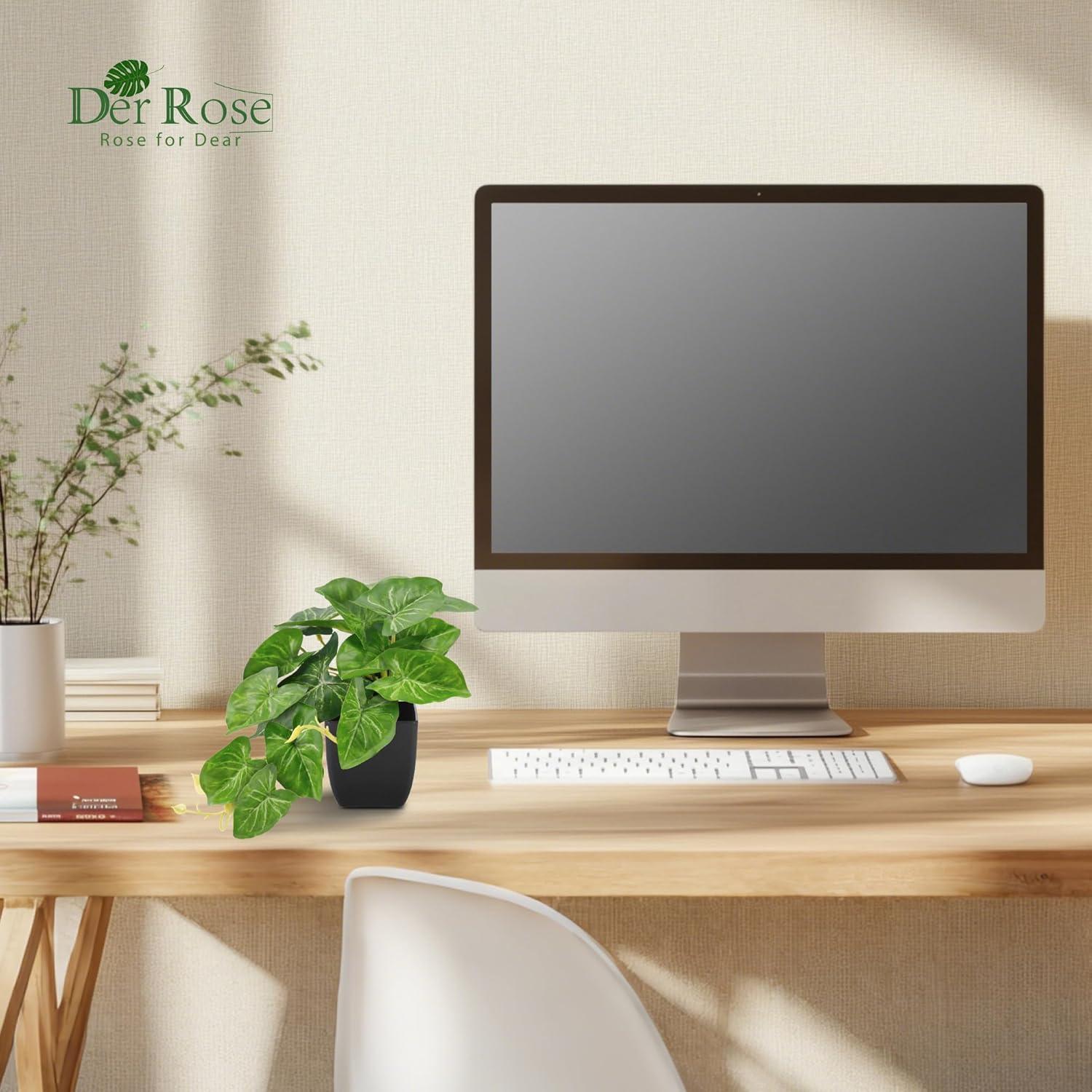 4 Pcs Plantas Falsas Negras Der Rose para Decoración Interior