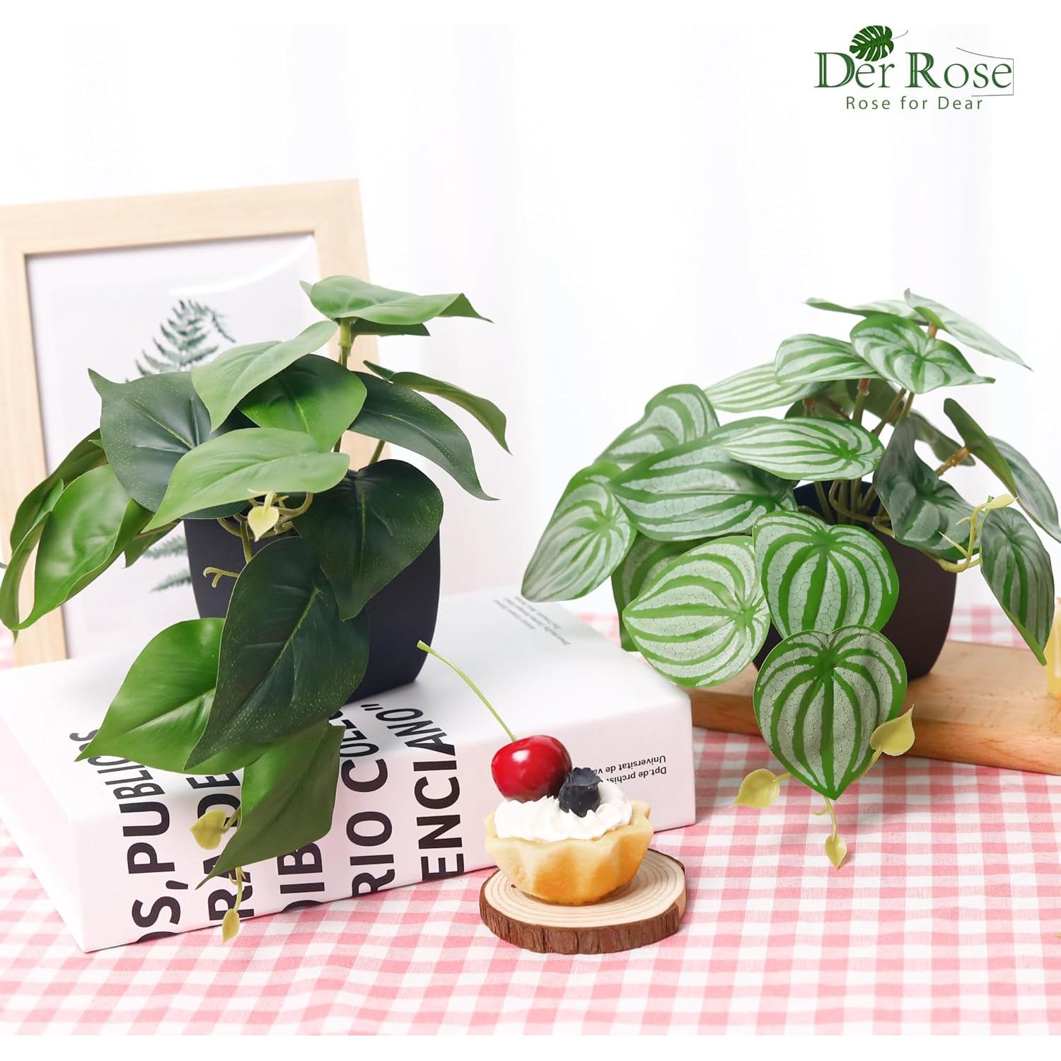 4 Pcs Plantas Falsas Negras Der Rose para Decoración Interior