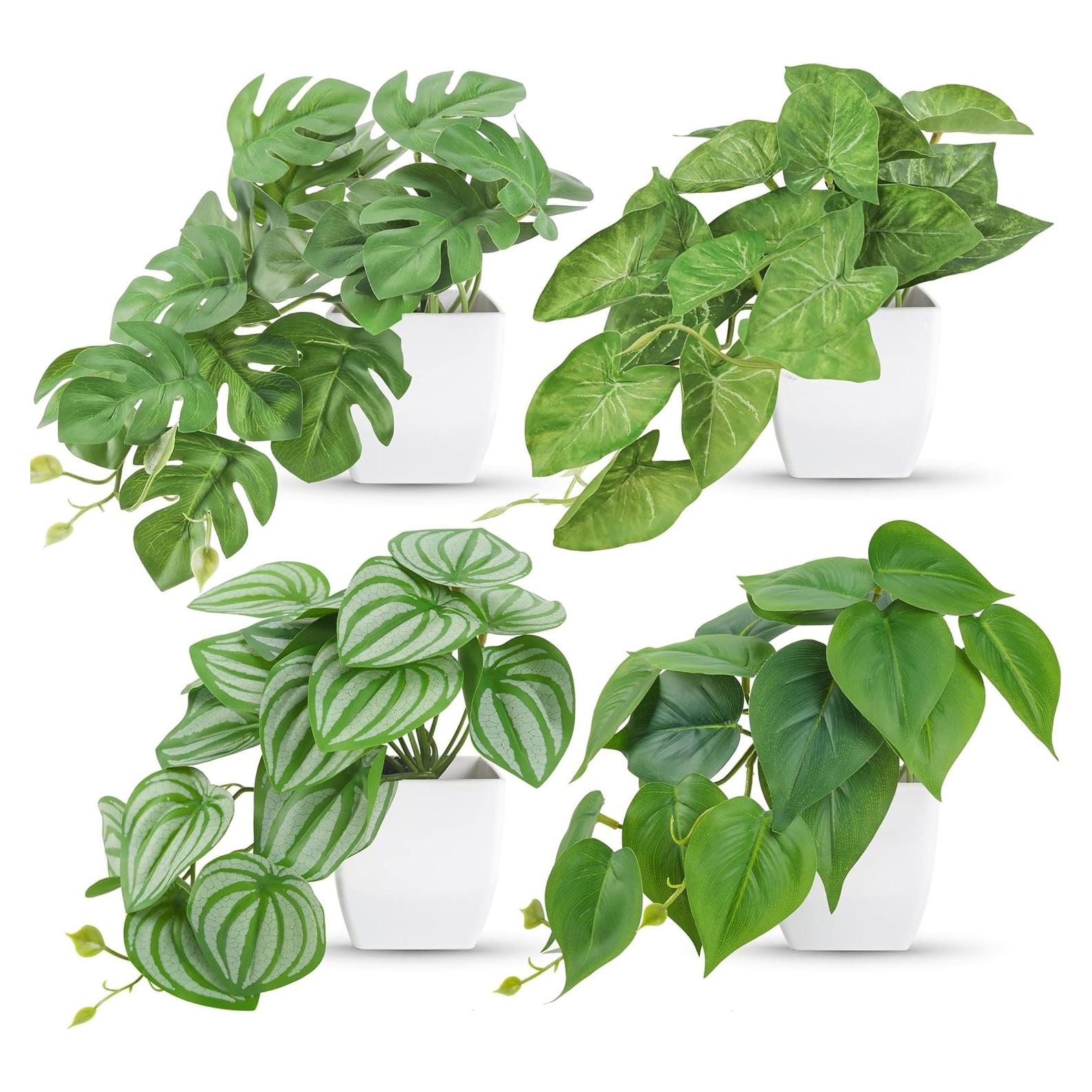 Plantas Falsas Mini 4 Pcs Der Rose Decoración Interior