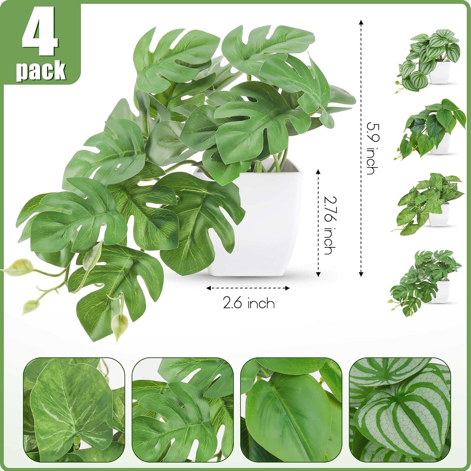 Plantas Falsas Mini 4 Pcs Der Rose Decoración Interior