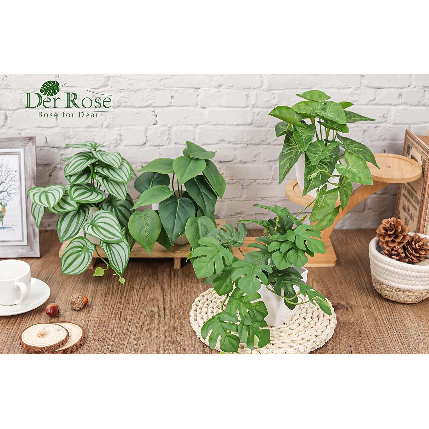 Plantas Falsas Mini 4 Pcs Der Rose Decoración Interior