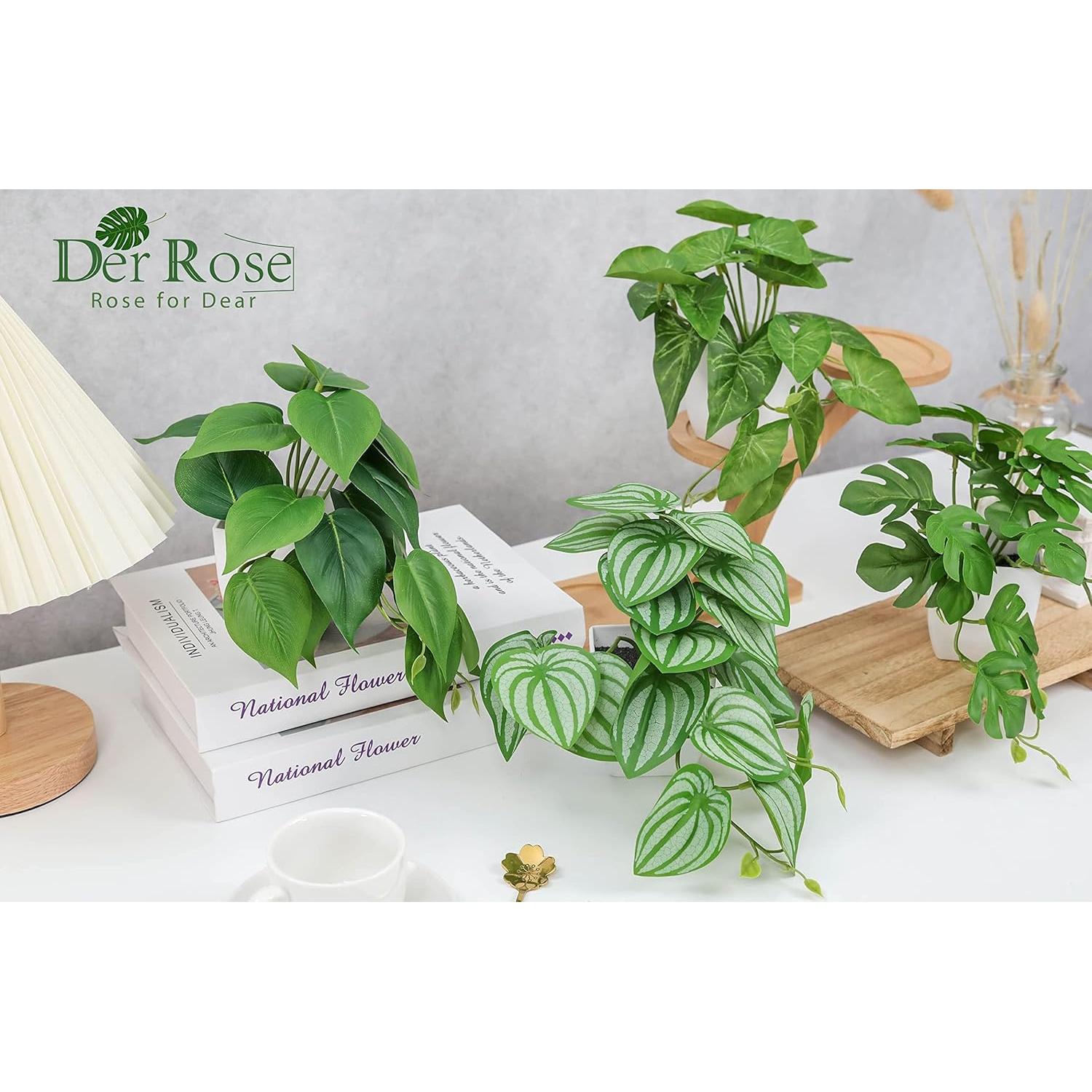 Plantas Falsas Mini 4 Pcs Der Rose Decoración Interior