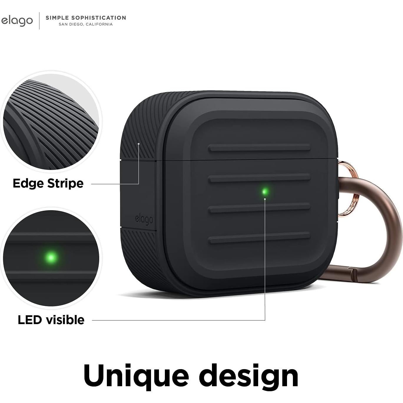 Estuche de Silicona elago Armor para AirPods 3 - Negro