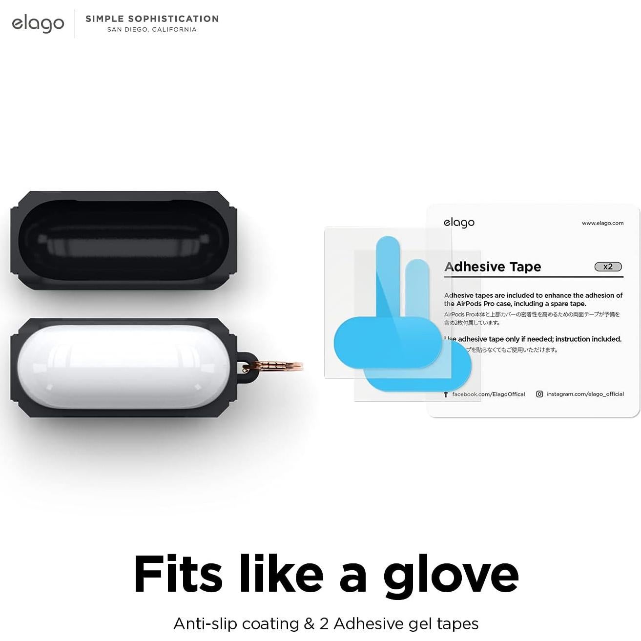 Estuche de Silicona elago Armor para AirPods 3 - Negro