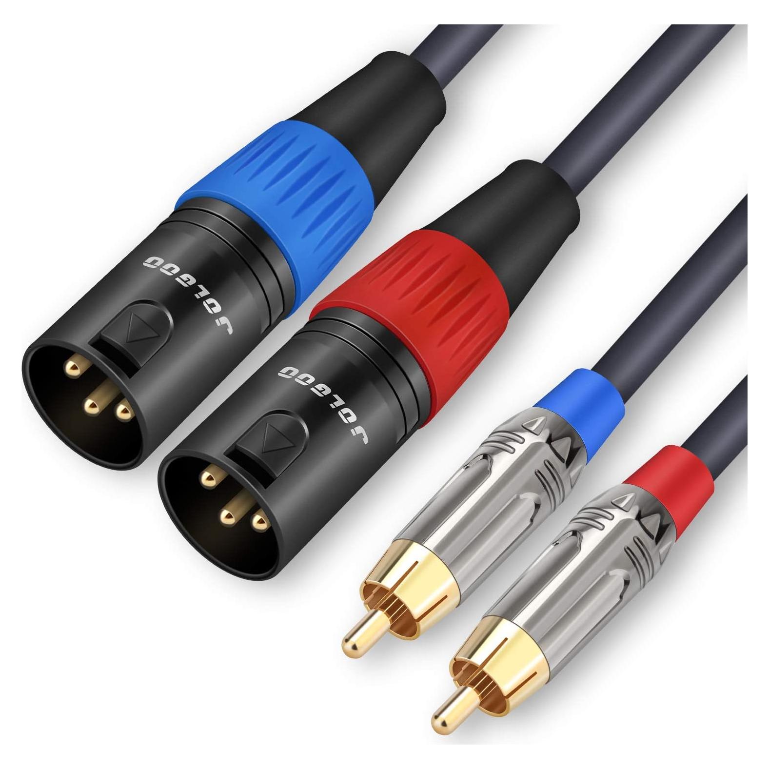 Cable de audio HiFi JOLGOO 1m RCA a XLR Macho 4N OFC