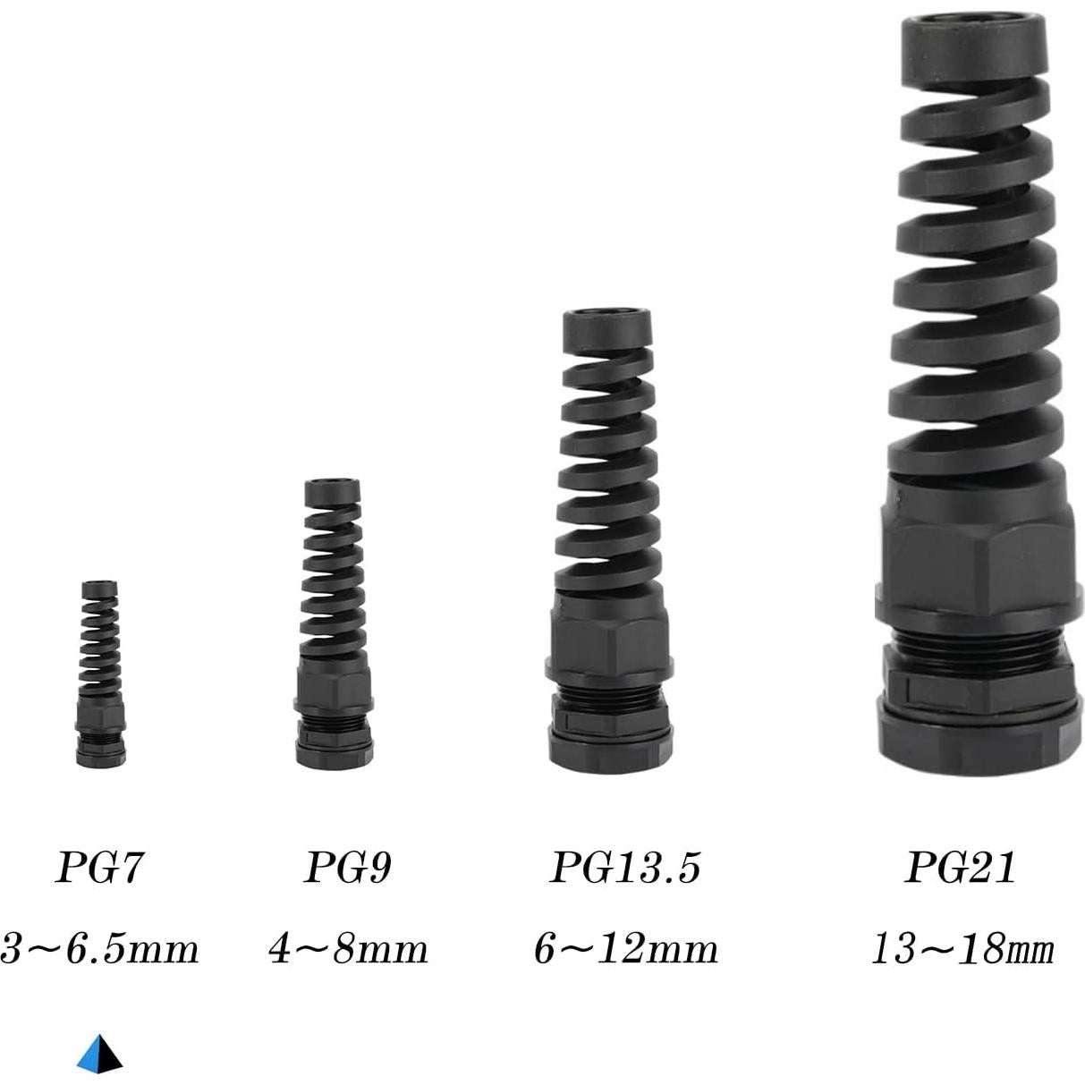 20 Conectores de Cable Impermeables PG7 Aandxmok Nylon PA66