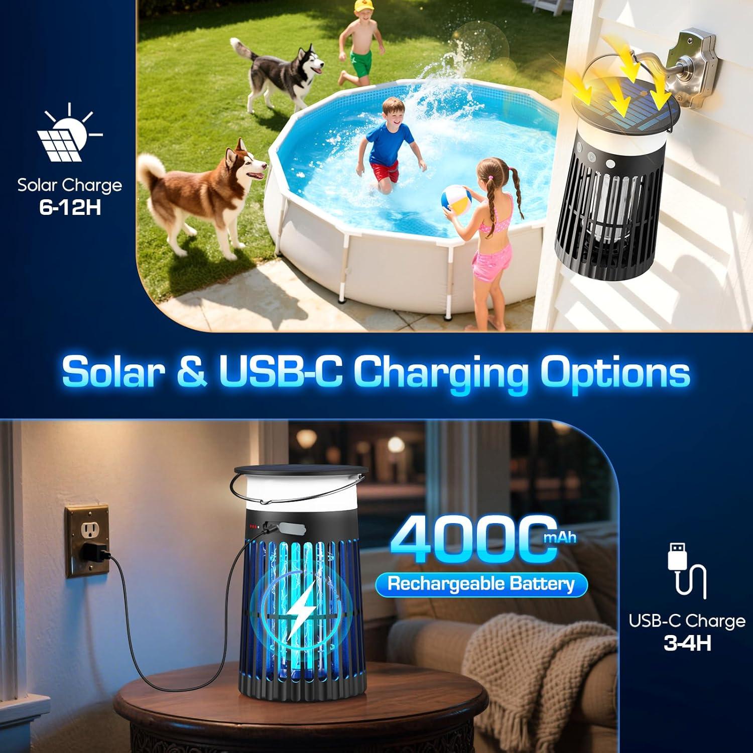 Zapper Solar de Insectos PhatroyYee 4200V RGB Recargable