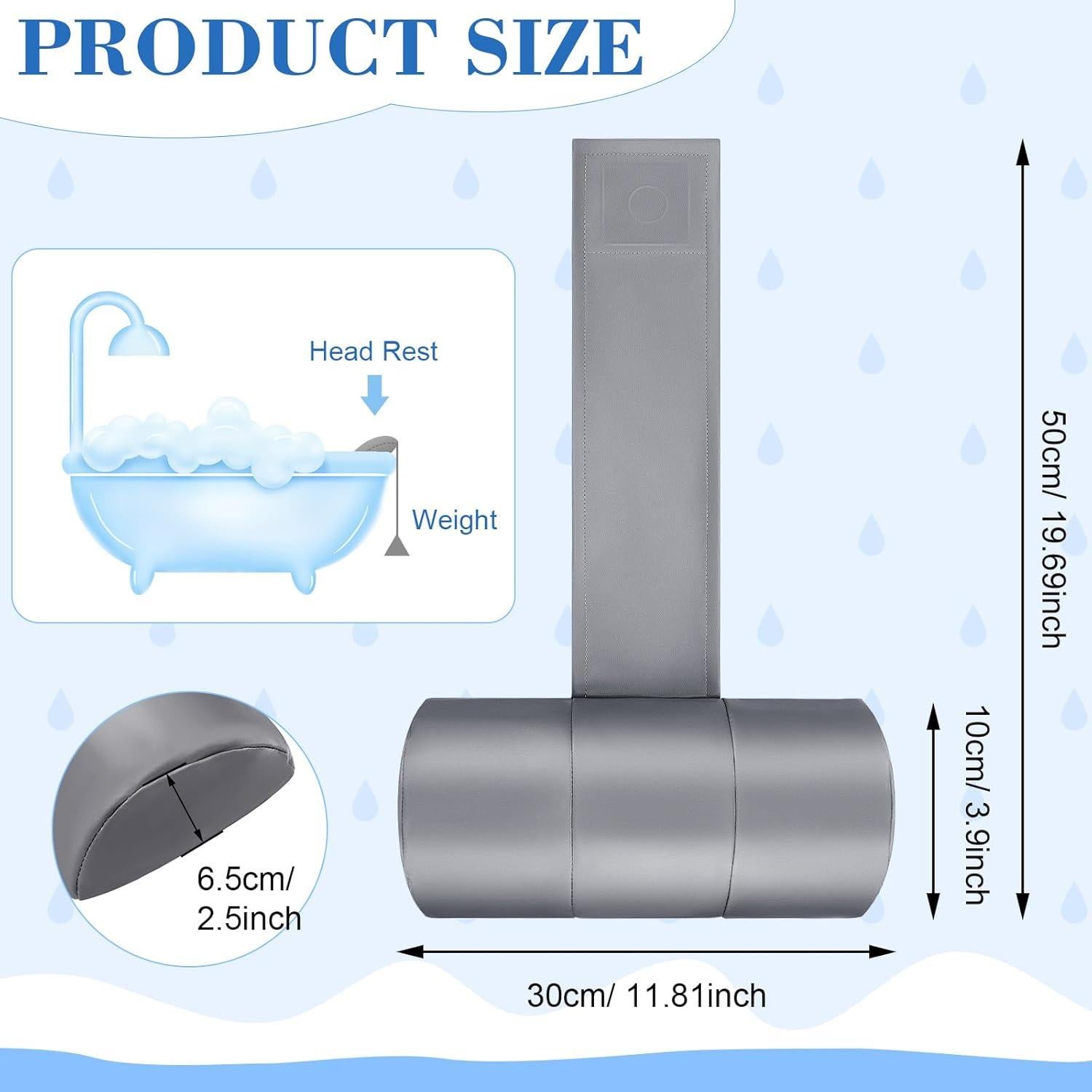 Almohadas de Baño Pinkunn 2 Pcs Impermeables Soporte Cuello