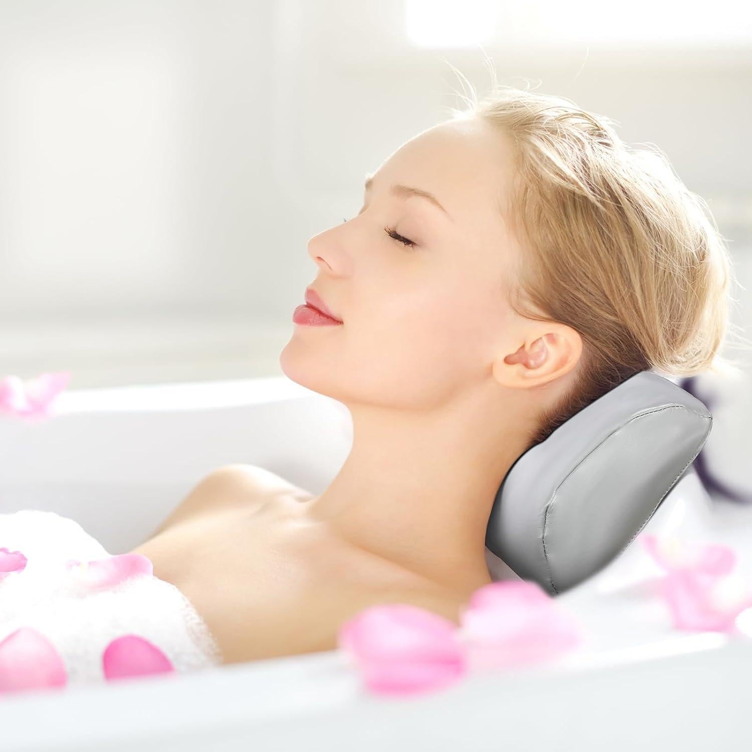 Almohadas de Baño Pinkunn 2 Pcs Impermeables Soporte Cuello