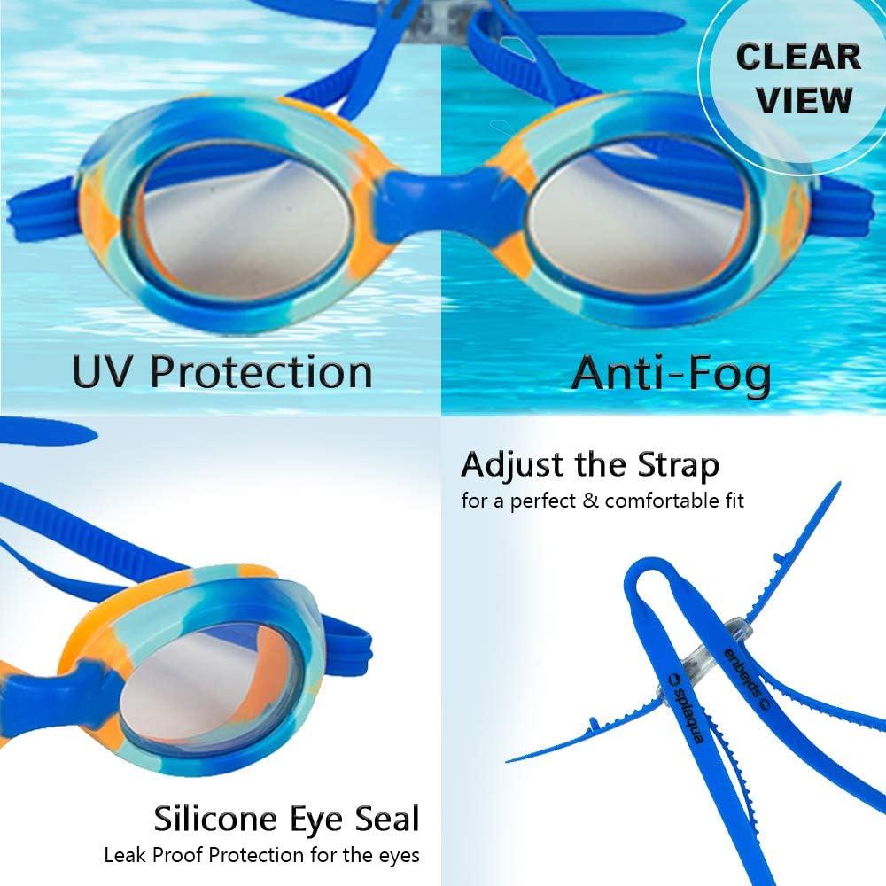 Gafas de natación Splaqua para niños - Protección UV - Azul Tie Dye