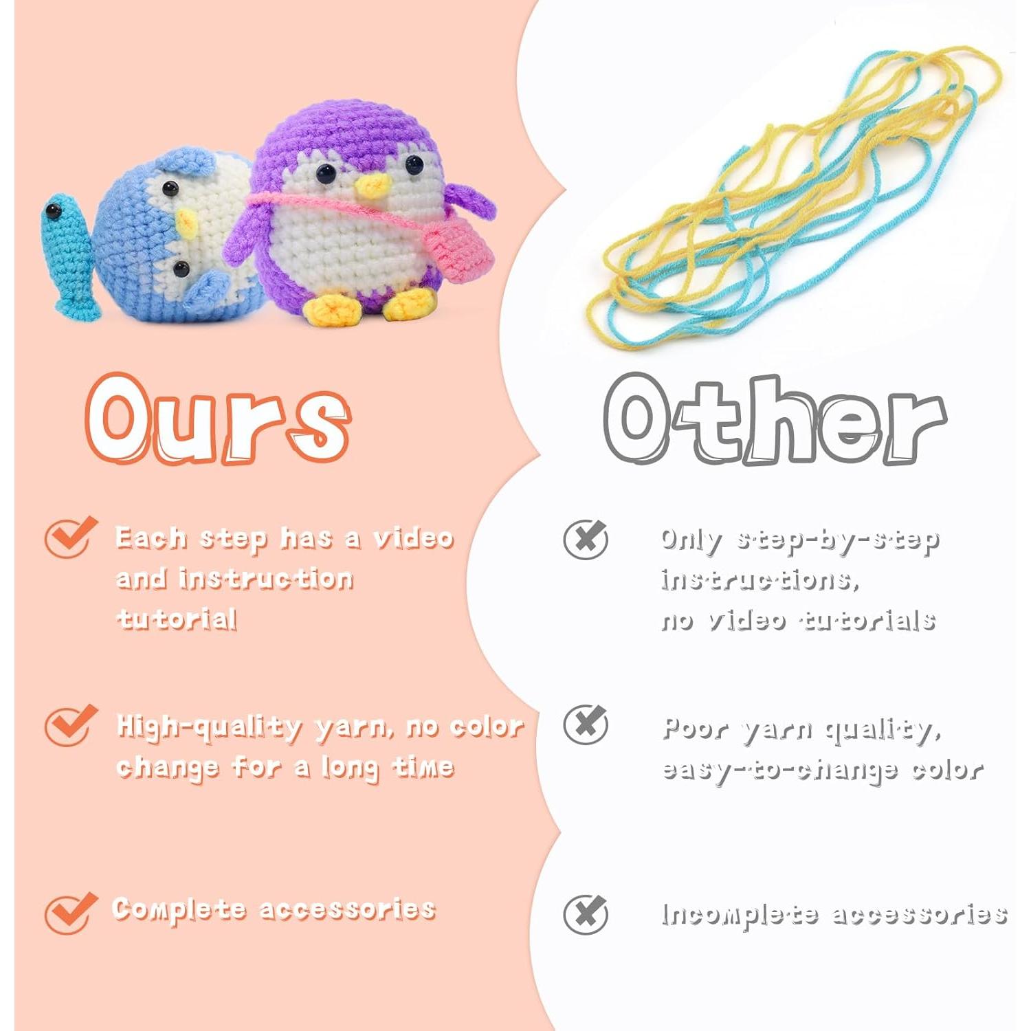 Kit de Ganchillo IMZAY para Principiantes - 2 Pingüinos Adorables