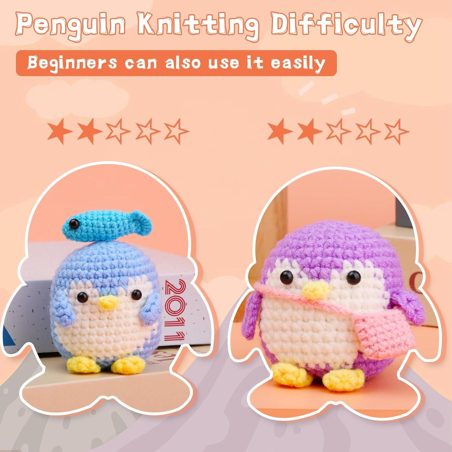 Kit de Ganchillo IMZAY para Principiantes - 2 Pingüinos Adorables