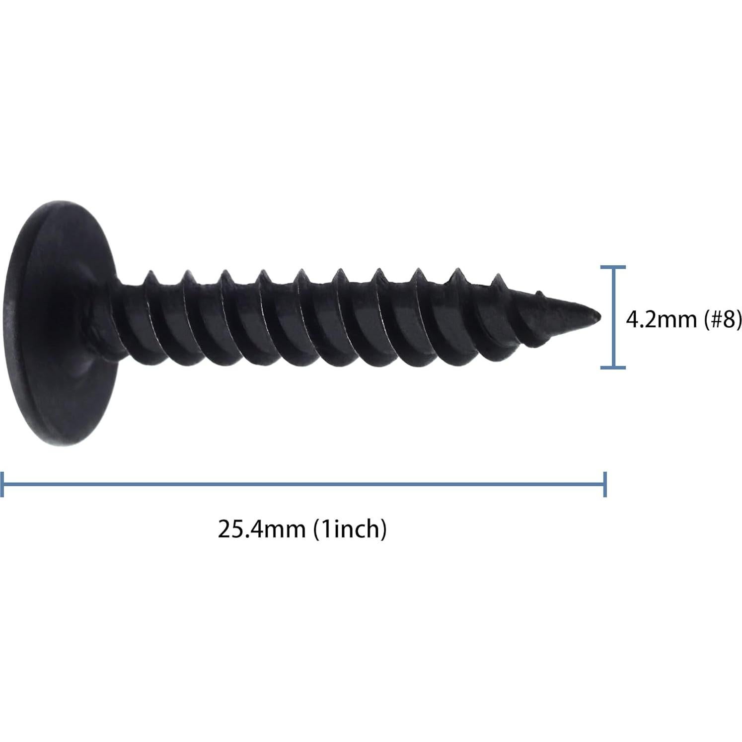 Tornillos de Madera JEGONFRI #8 x 2.54cm 120pcs Negros
