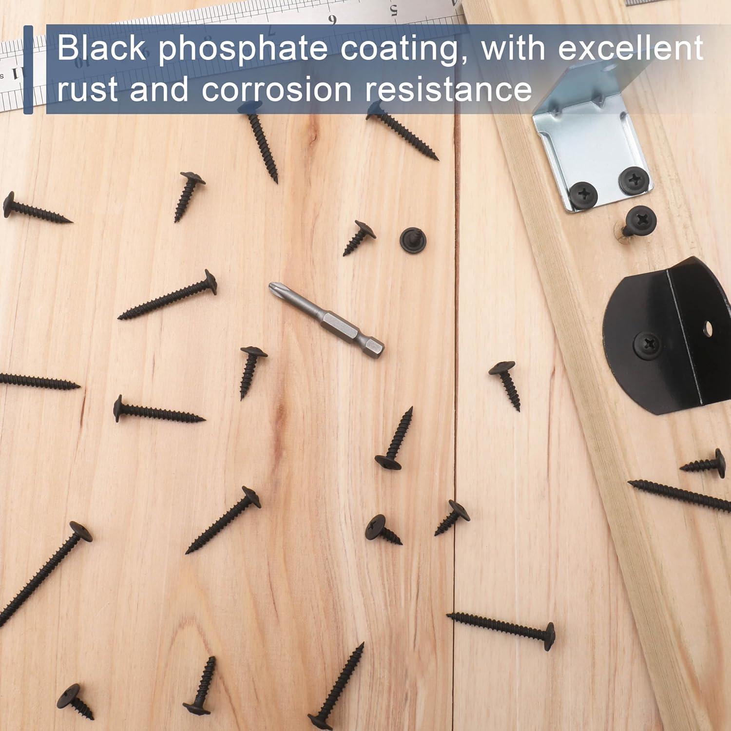 Tornillos de Madera JEGONFRI #8 x 2.54cm 120pcs Negros