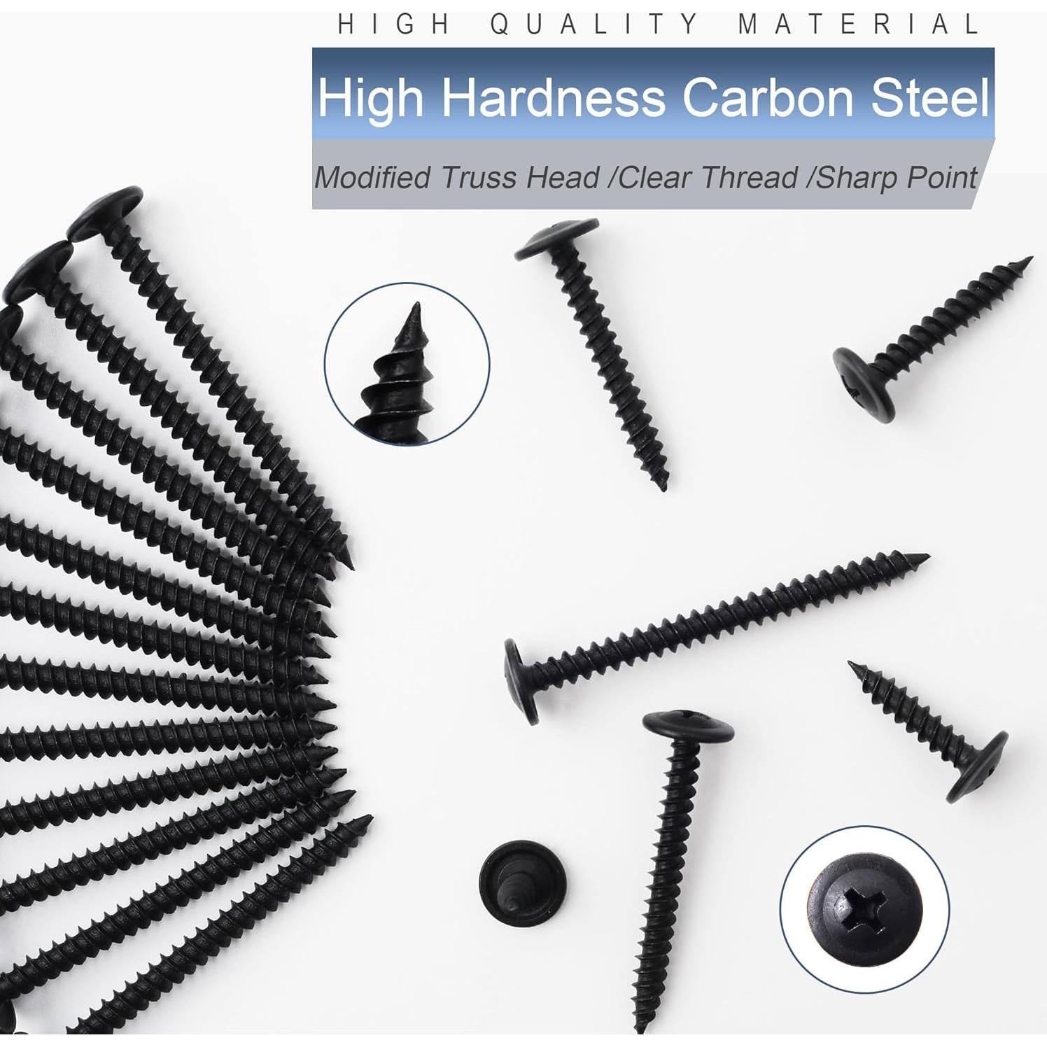 Tornillos de Madera JEGONFRI #8 x 2.54cm 120pcs Negros