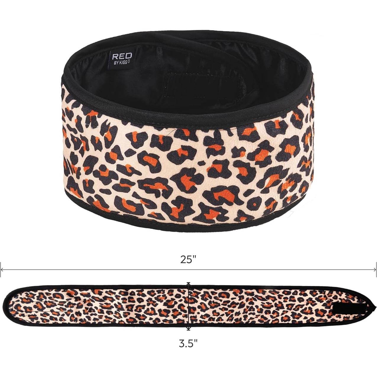 Banda de Spa Red by Kiss Ajustable para Maquillaje Facial Leopardo