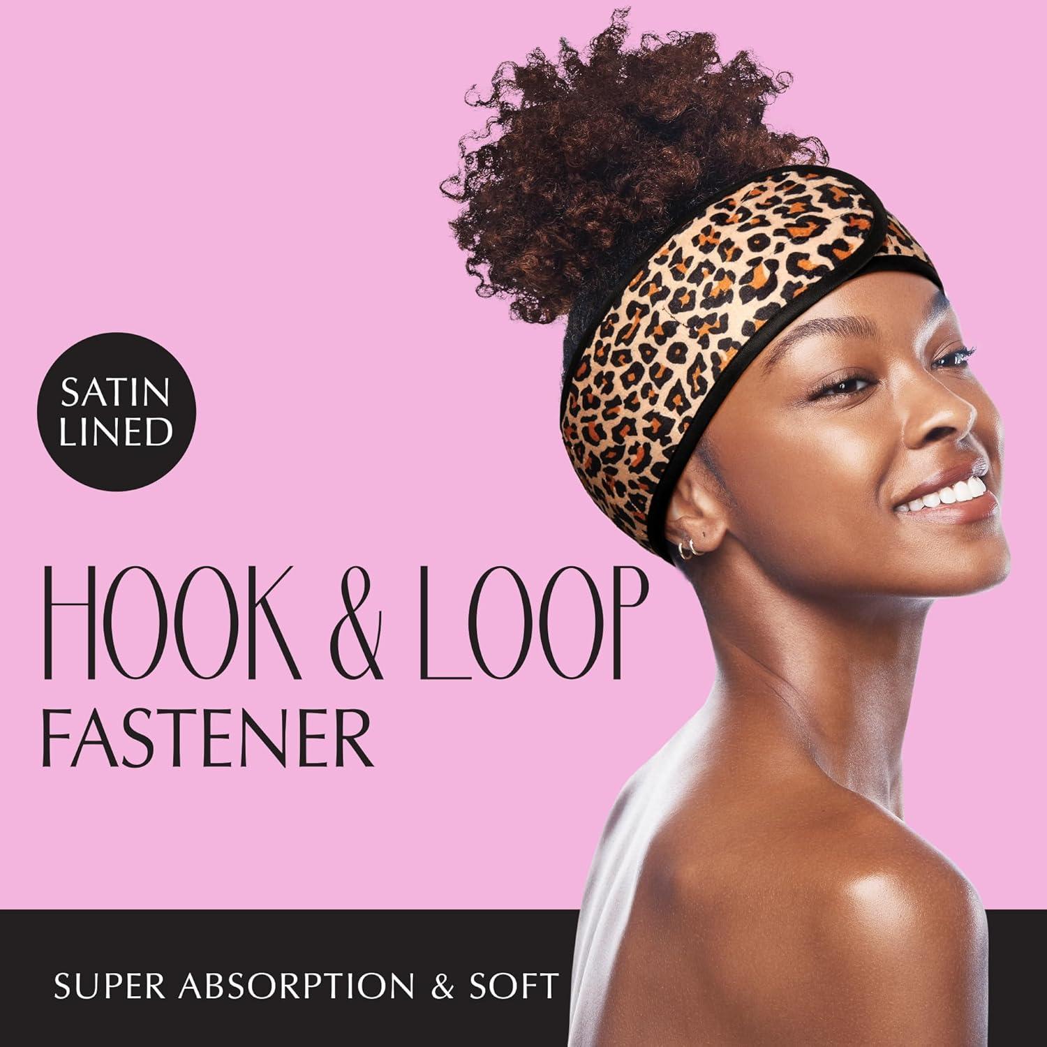 Banda de Spa Red by Kiss Ajustable para Maquillaje Facial Leopardo