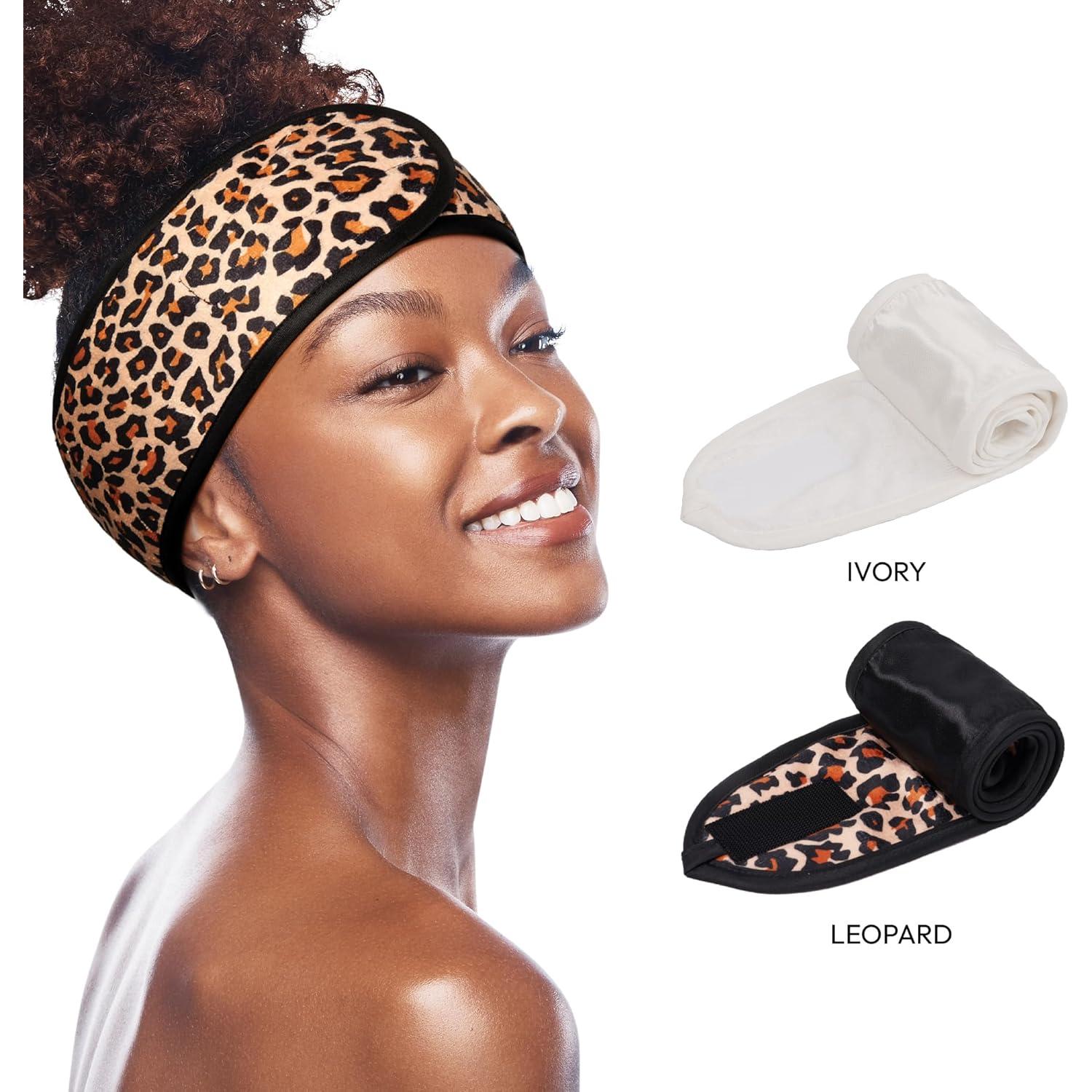 Banda de Spa Red by Kiss Ajustable para Maquillaje Facial Leopardo