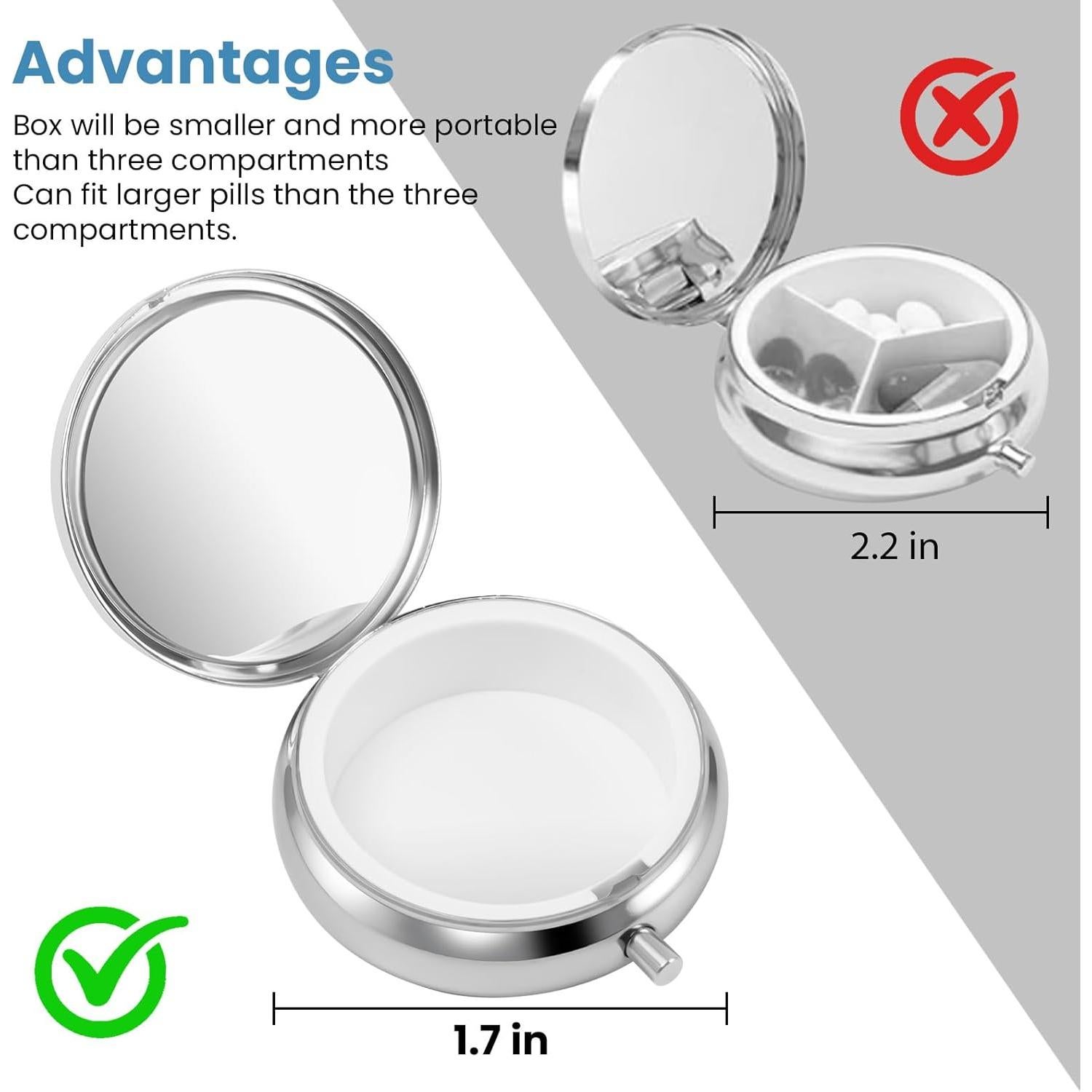 Caja de Pastillas Portátil HCYPCV en Mármol Hermoso - 4.3x4.3 cm