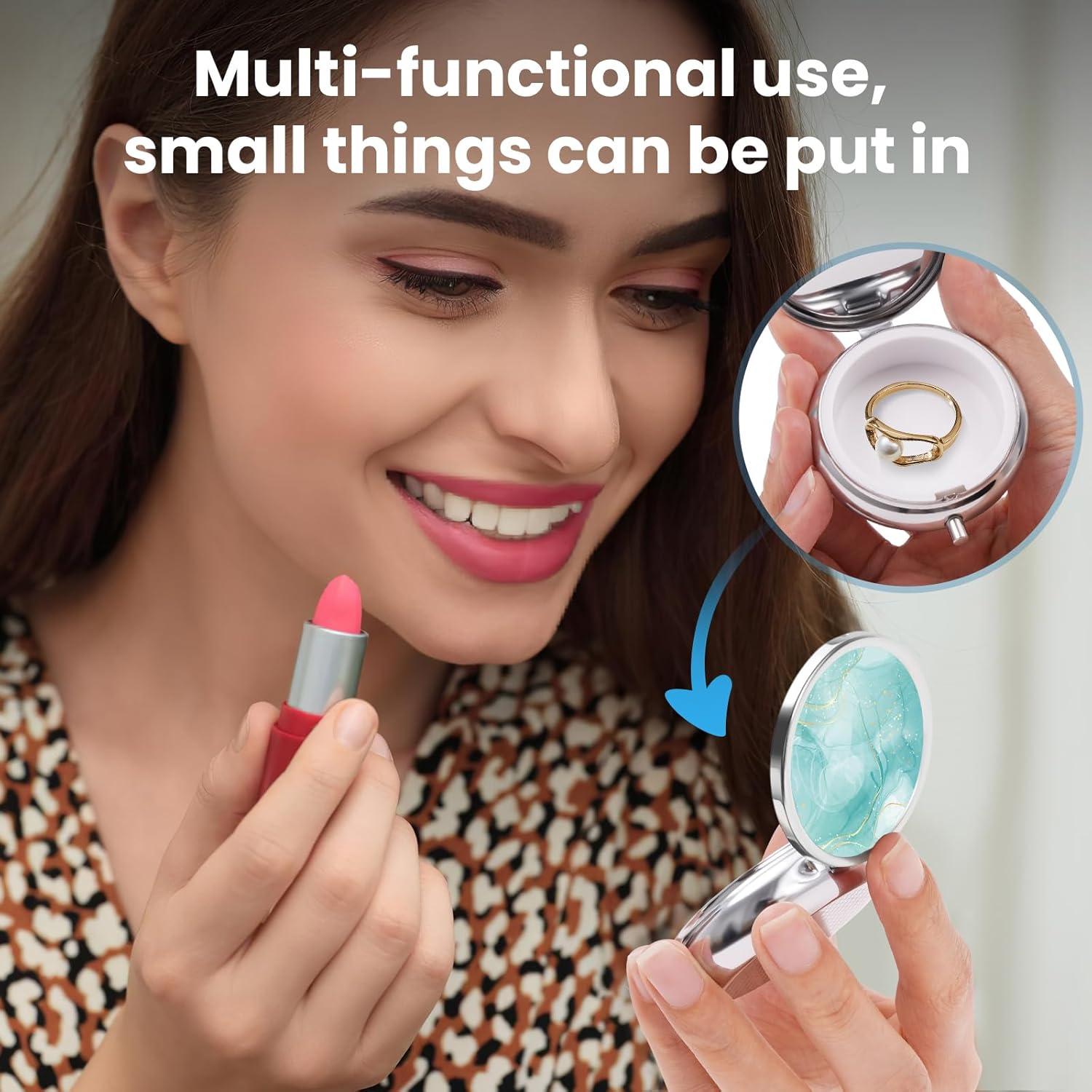 Caja de Pastillas Portátil HCYPCV en Mármol Hermoso - 4.3x4.3 cm