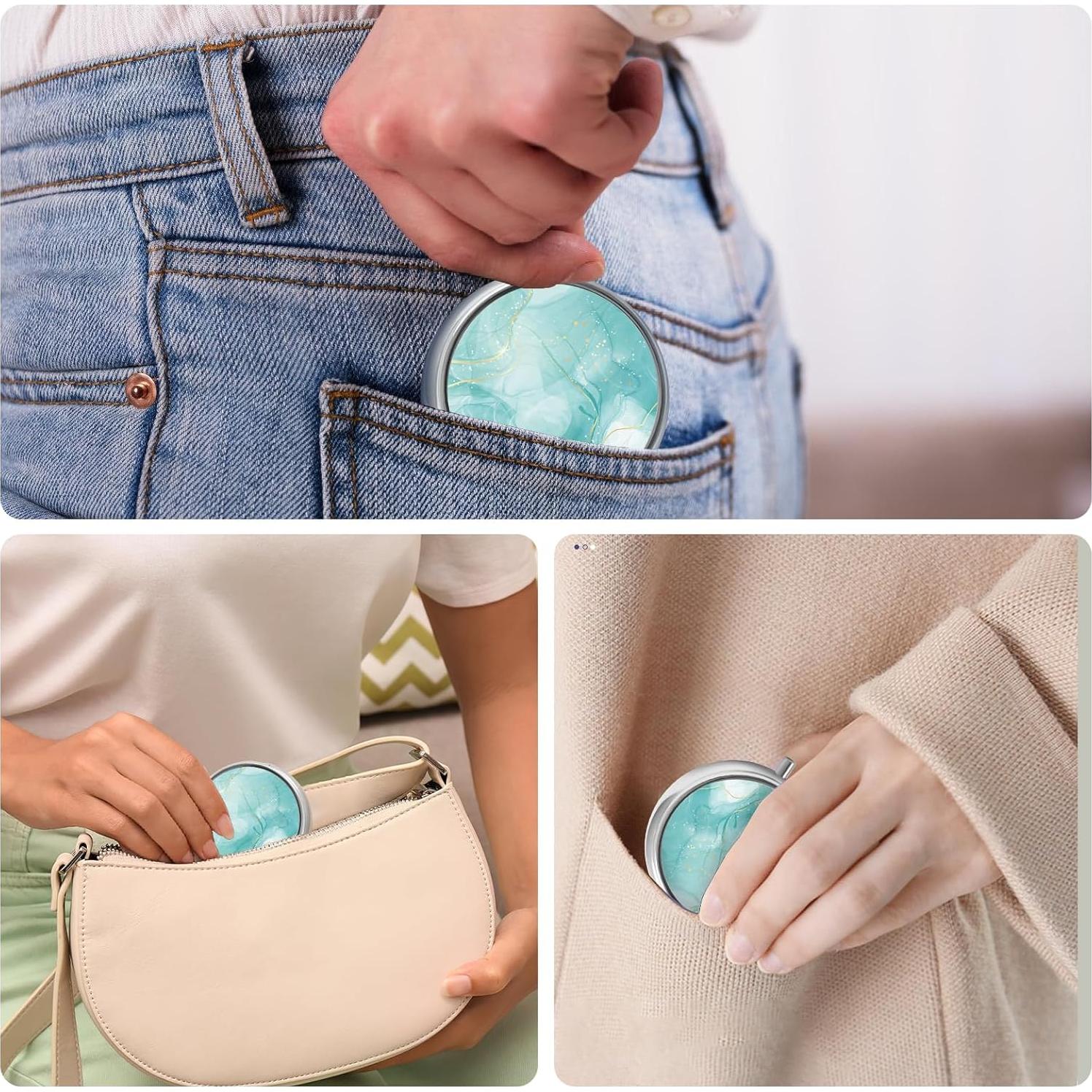 Caja de Pastillas Portátil HCYPCV en Mármol Hermoso - 4.3x4.3 cm