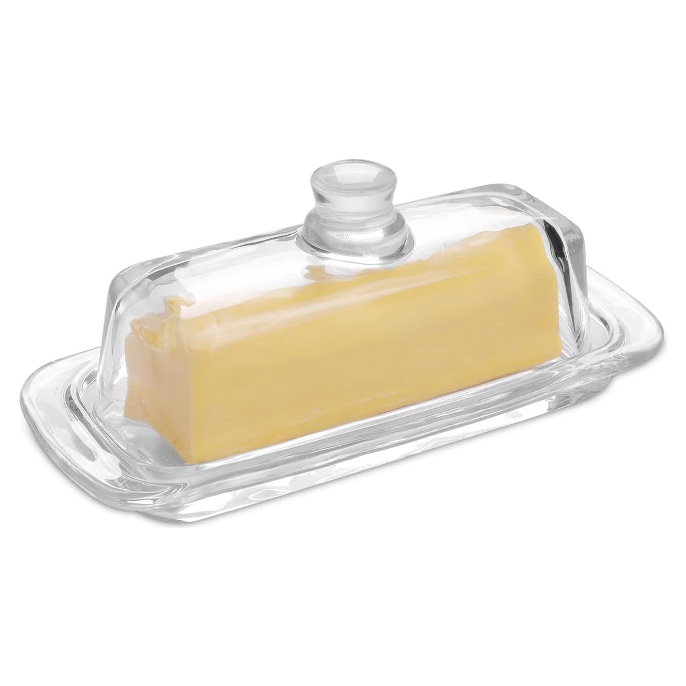 Plato de Mantequilla de Vidrio Gusnilo con Tapa 20x14.1cm