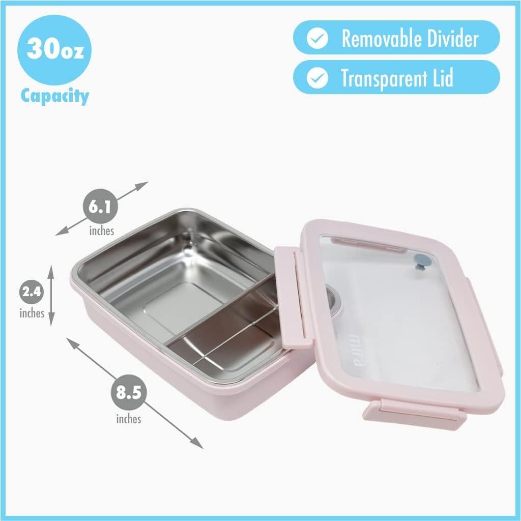 Contenedor de Almuerzo MIRA Bento Acero Inoxidable 0.85L Rosa