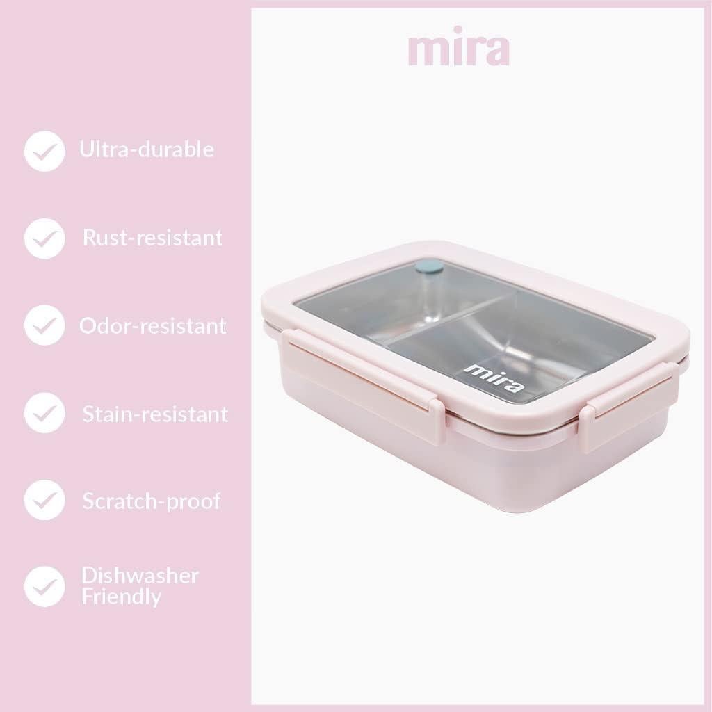 Contenedor de Almuerzo MIRA Bento Acero Inoxidable 0.85L Rosa