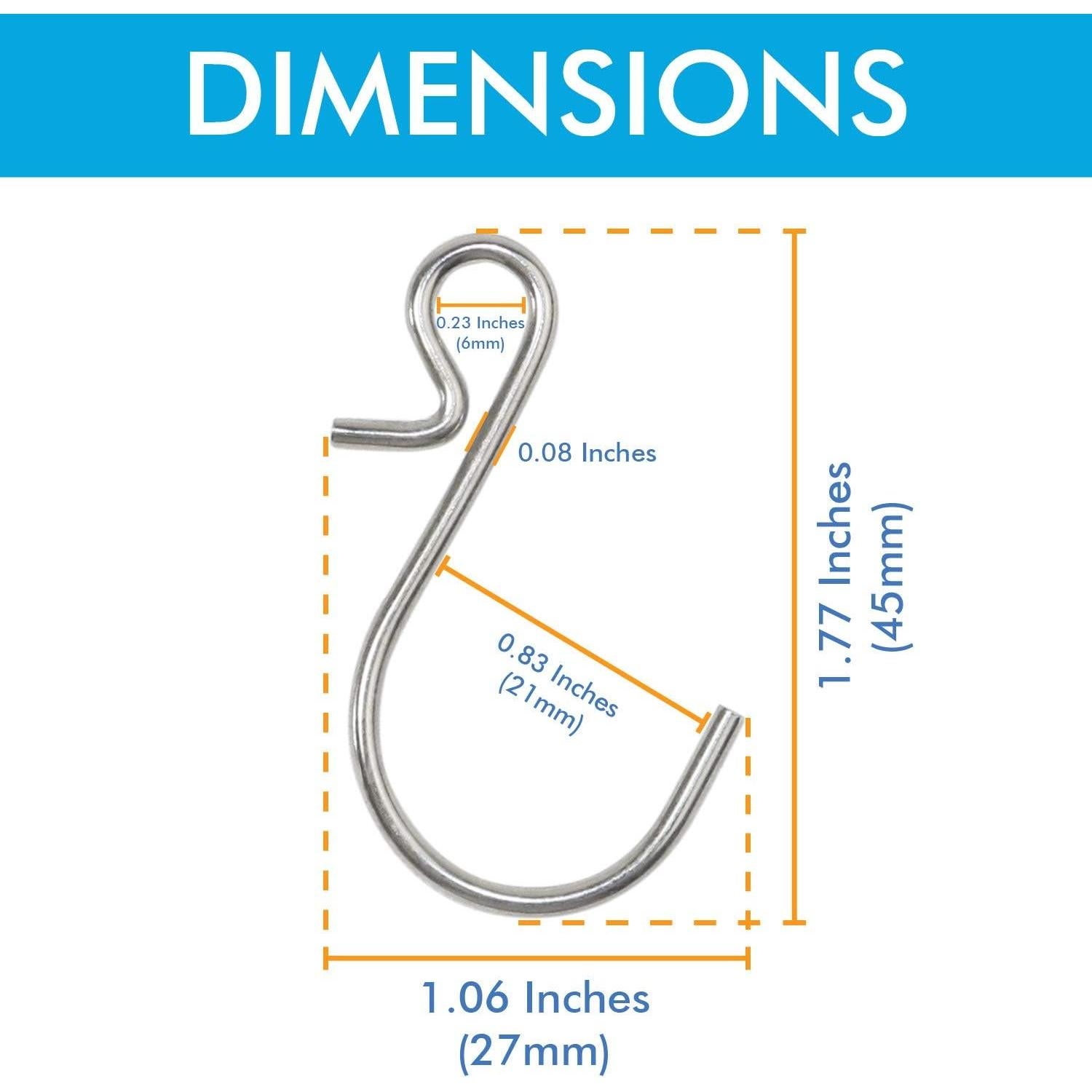 Ganchos en S Pequeños Esenciales Millennial 35 Piezas Plateados