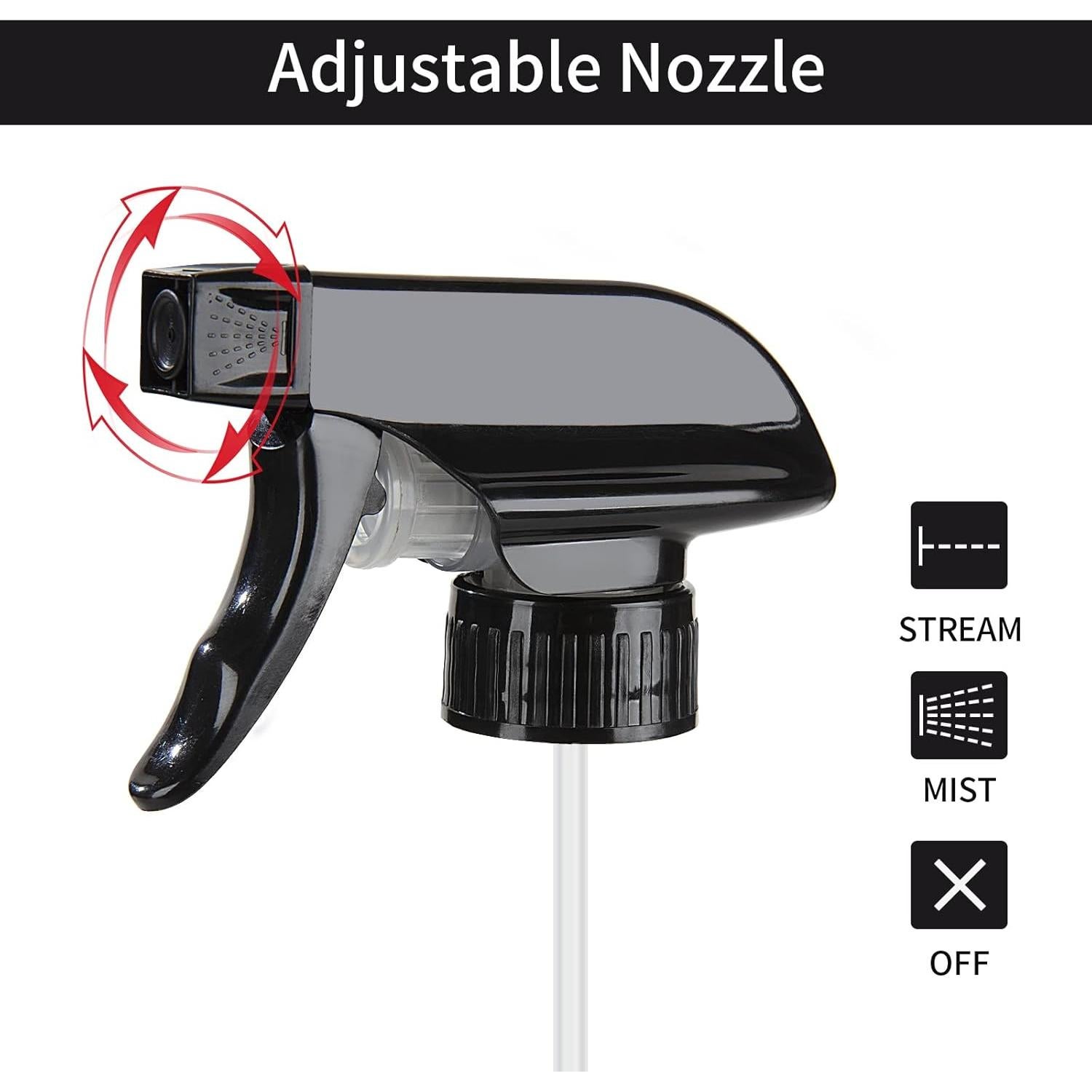 HOMBYS 4 Boquillas de Spray Ajustables para Botellas 236ml/473ml