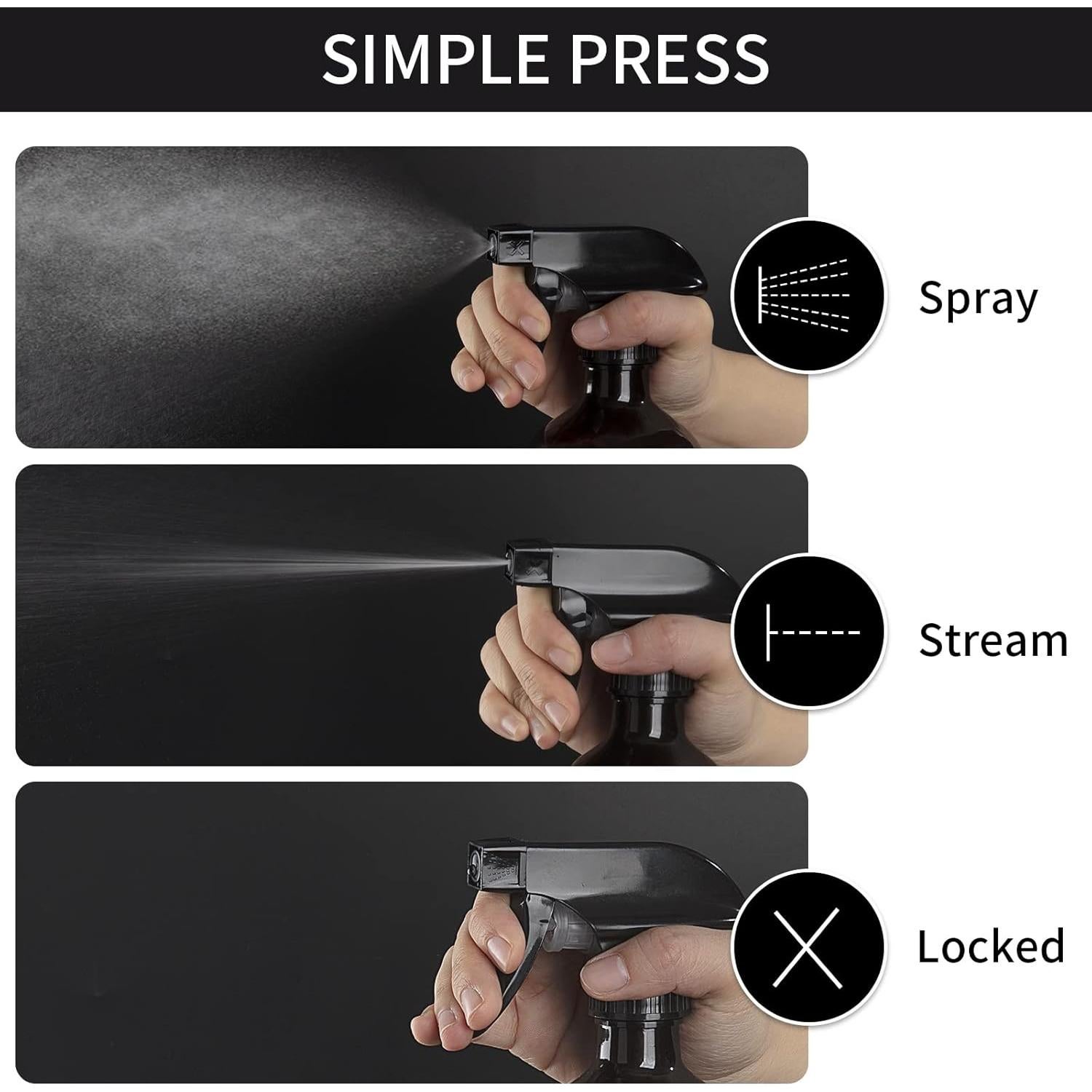 HOMBYS 4 Boquillas de Spray Ajustables para Botellas 236ml/473ml