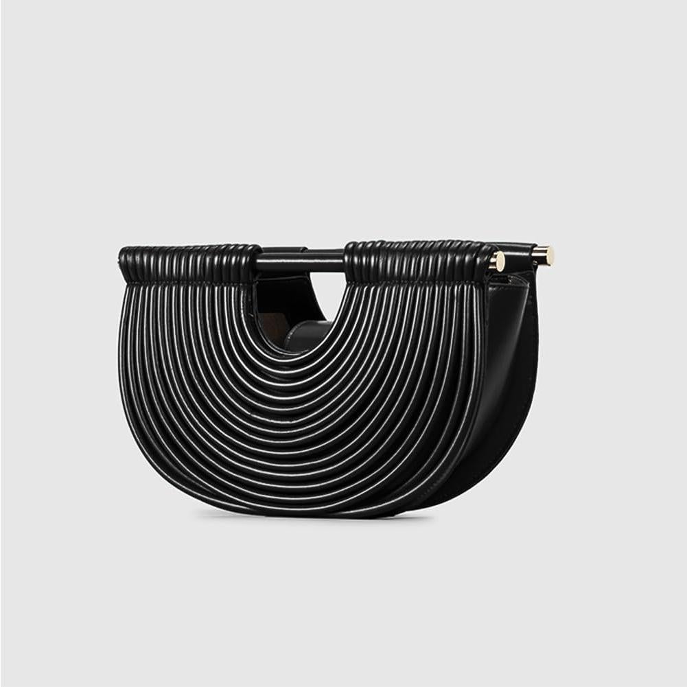 Bolso Clutch Tejido CUXVA Negro para Mujeres - Elegante y Formal