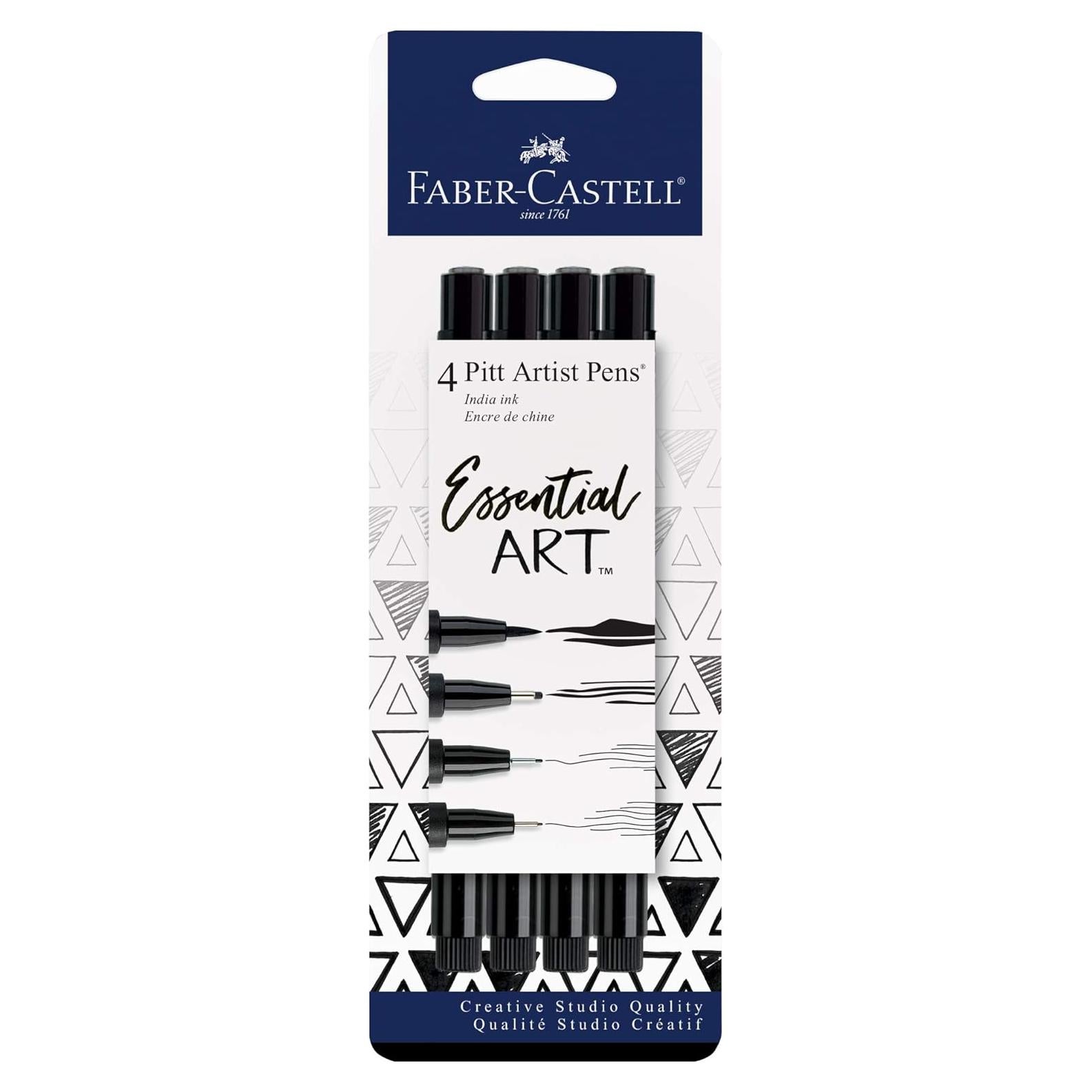 Set de 4 Marcadores Pitt Artist Faber-Castell - Tinta Negra