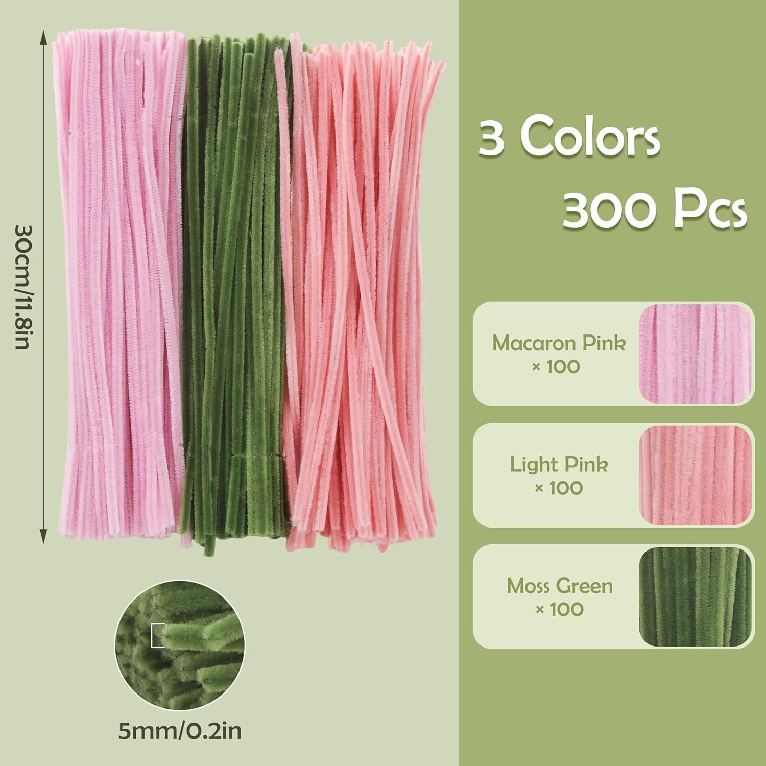 Kit de Flores con 300 Piezas Huiguli - Limpiapipas y Varillas 30 cm