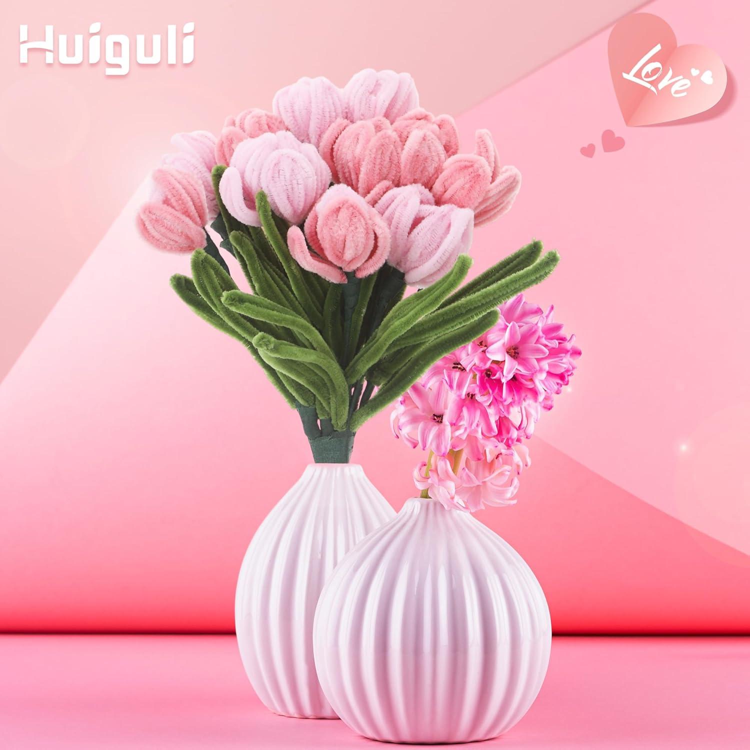 Kit de Flores con 300 Piezas Huiguli - Limpiapipas y Varillas 30 cm