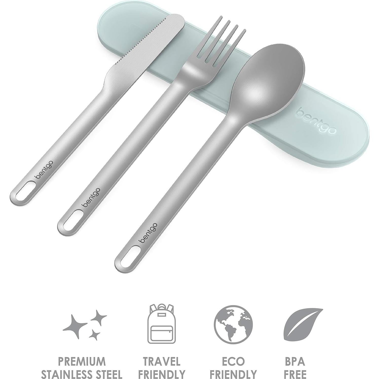 Juego de Utensilios de Viaje Bentgo Acero Inoxidable 3 Piezas