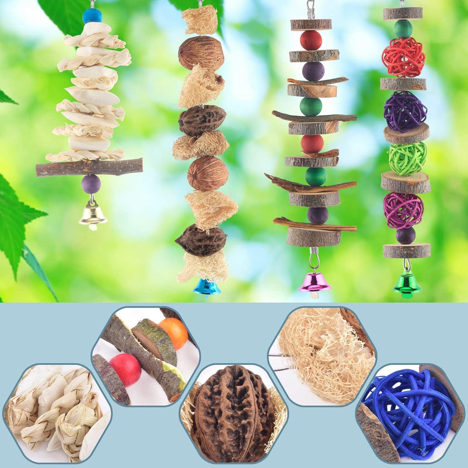 Juguetes para Aves Bissap Chew - 5 Piezas de Madera Natural