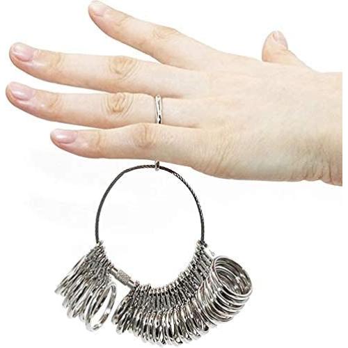 Medidor de Tamaño de Anillo NIUPIKA 27 Piezas Aluminio