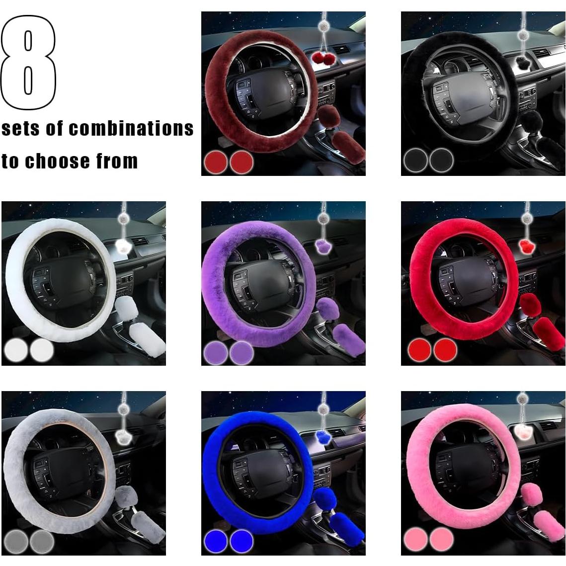 Juego de 6 fundas de volante esponjosas Yourkar - Negro