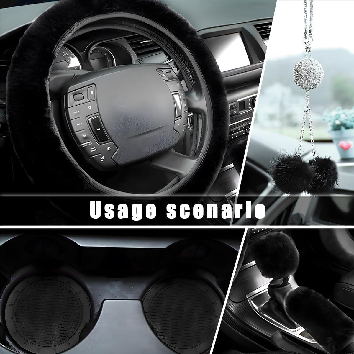 Juego de 6 fundas de volante esponjosas Yourkar - Negro