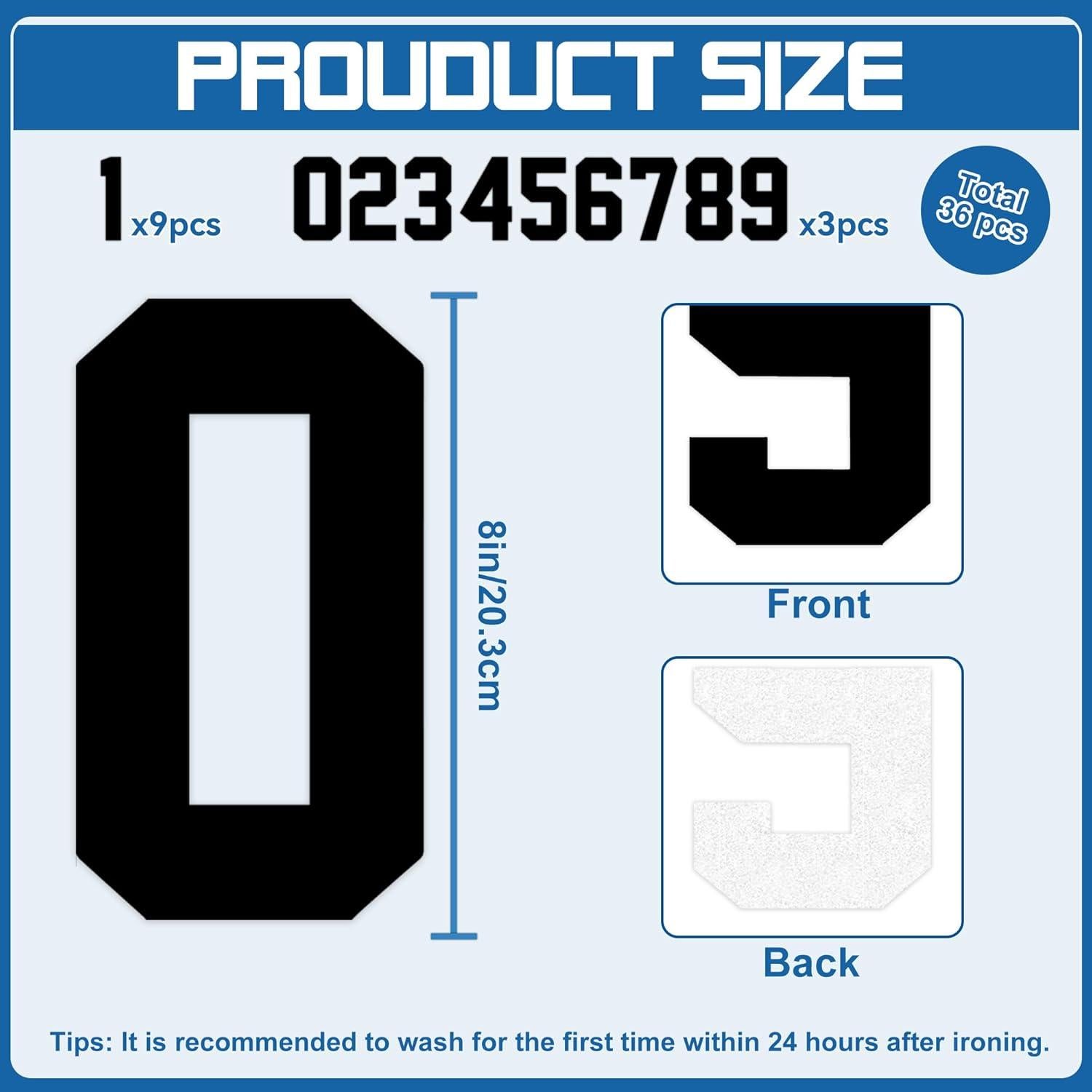 36 Números de Transferencia de Calor Huimdery 20 cm Negro