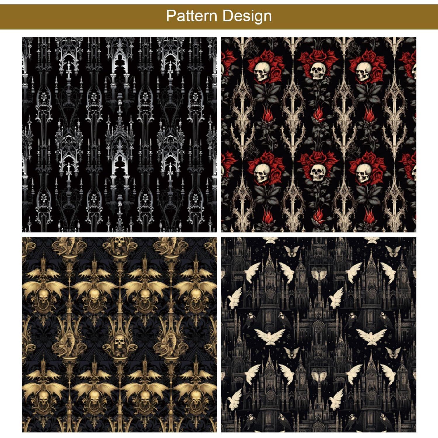 24 Hojas Papel de Patrón Halloween Sorkwo 15.24 cm x 15.24 cm