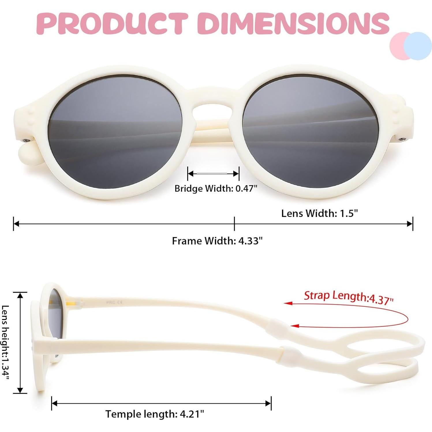 Gafas de sol polarizadas para bebés GLARDEFE UV400 0-24 meses