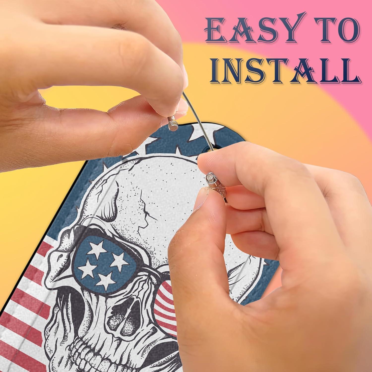 2 Etiquetas de Equipaje Smoaffly Calavera Americana Cuero