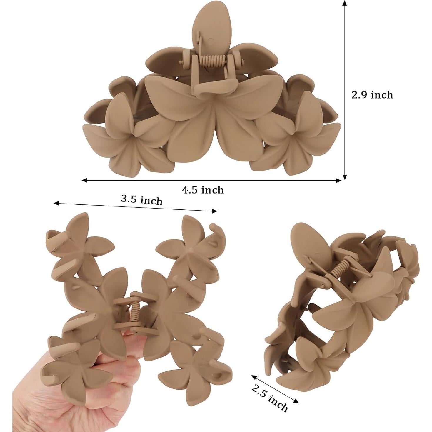 Pinzas para el cabello grandes Ondder de flor antideslizantes
