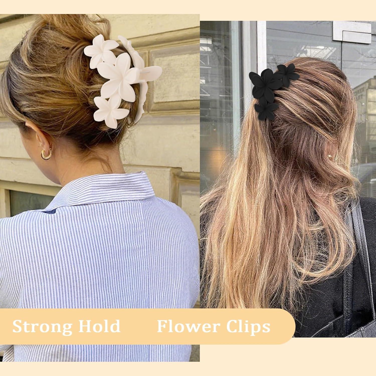 Pinzas para el cabello grandes Ondder de flor antideslizantes