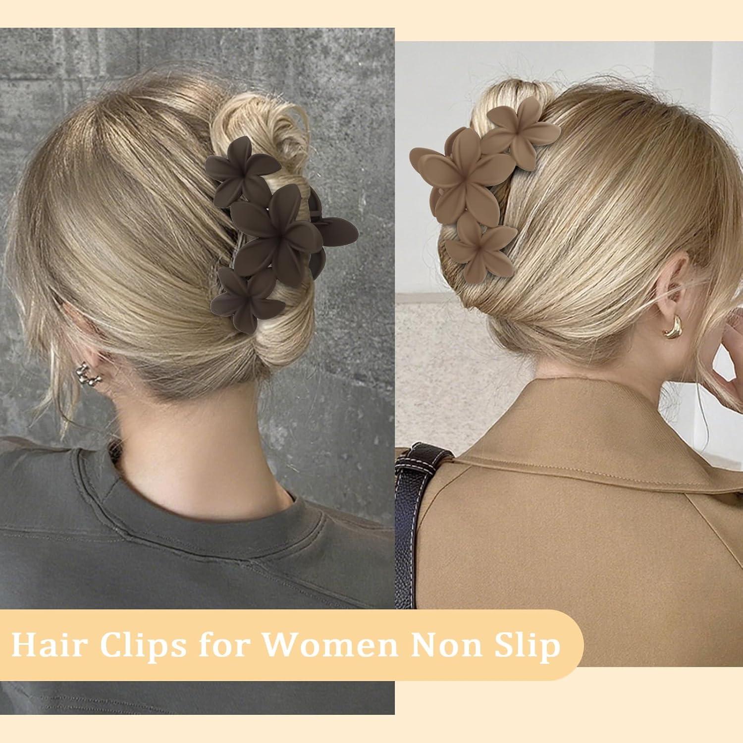 Pinzas para el cabello grandes Ondder de flor antideslizantes