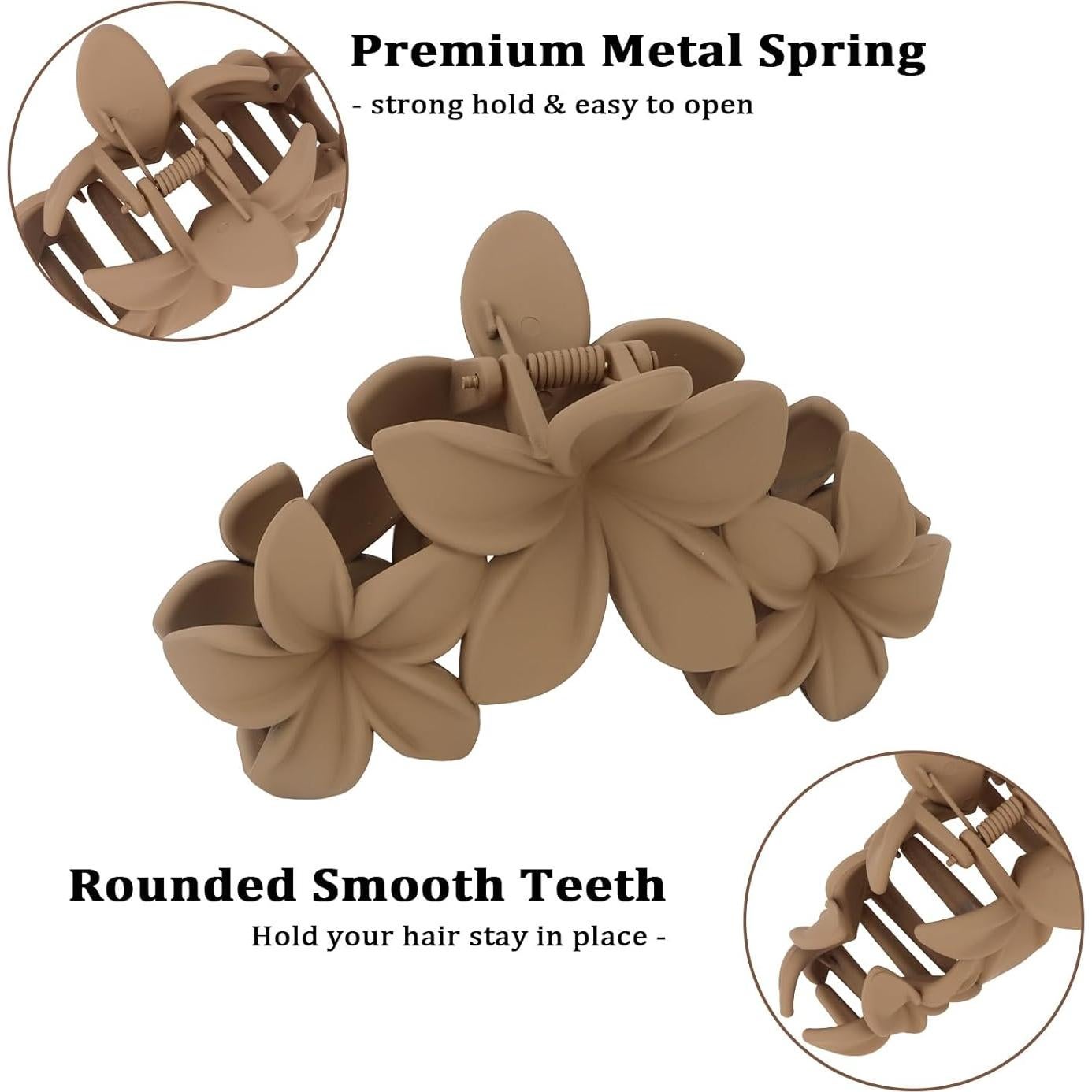 Pinzas para el cabello grandes Ondder de flor antideslizantes