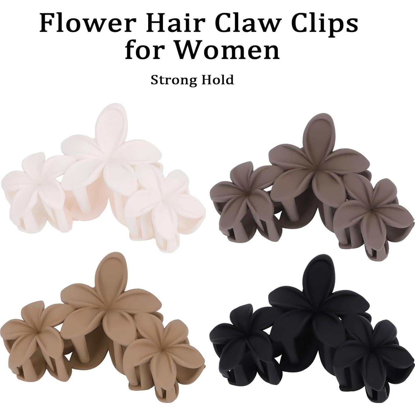 Pinzas para el cabello grandes Ondder de flor antideslizantes